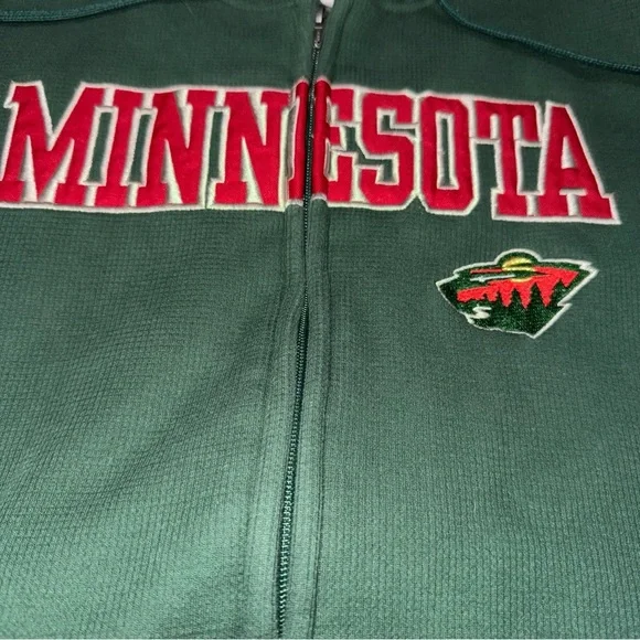 Minnesota Wild NHL Green Zip-Up Hoodie Sweatshirt Men’s Small Team Logo - Picture 6 of 7